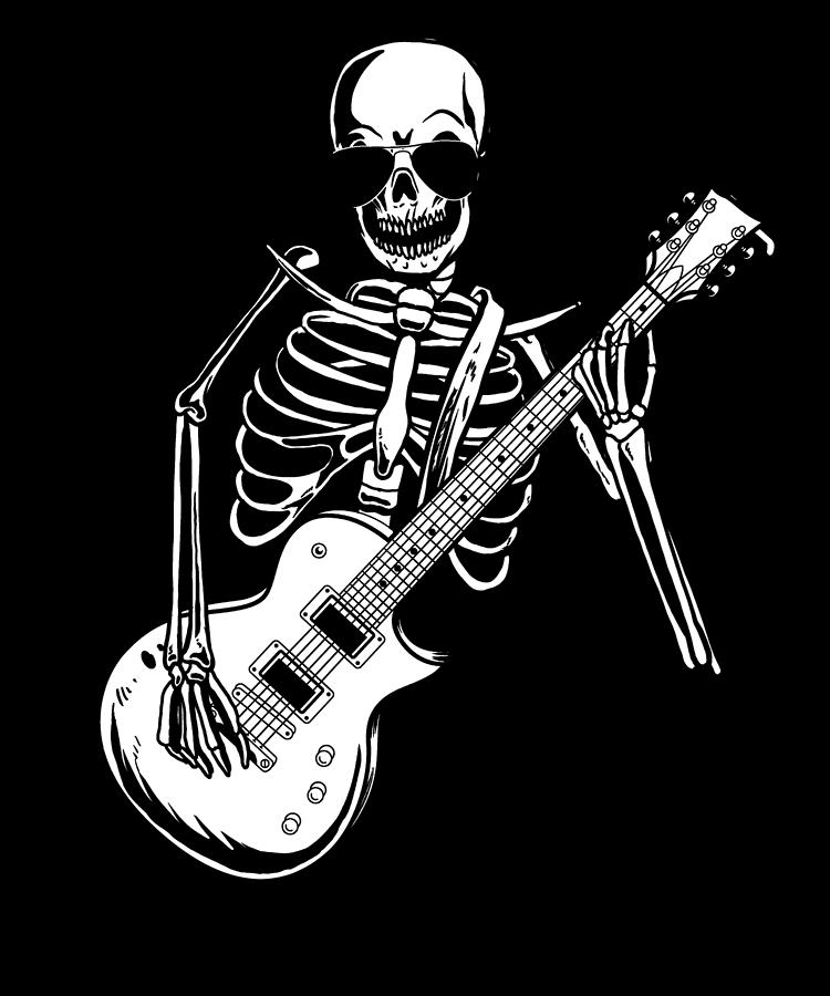 Guitarist Skeleton - E Electric Guitar Digital Art by Crazy Squirrel ...