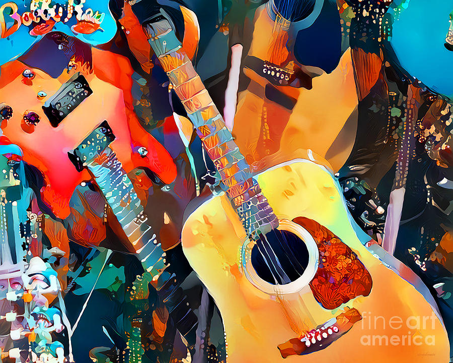 Guitars in Vibrant Colors 20210727 v2 Photograph by Wingsdomain Art and Photography