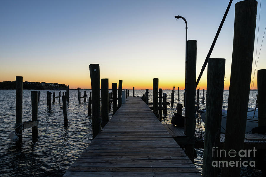 Gulf Breeze Boat Dock Sunset Photograph by Jennifer White
