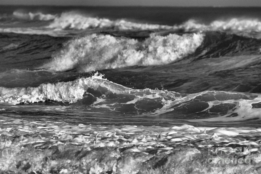 Gulf Coast Ocean Swells Black And White Photograph by Adam Jewell