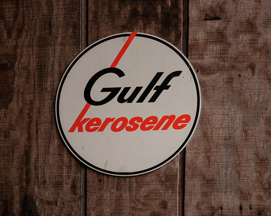 Man Cave Sign Photograph - Gulf Kerosene Sign by Flees Photos