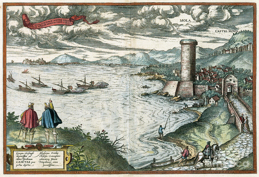Gulf Of Gaeta, 1581 Drawing by Georg Braun and Franz Hogenberg