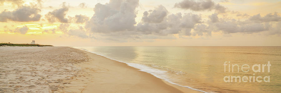 Gulf Shores Beach Sunrise Panoramic Photo Photograph by Paul Velgos