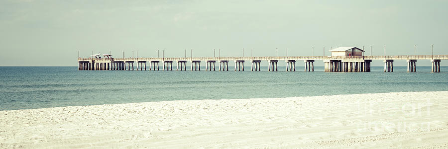 Gulf Shores Pier and Public Beach Panorama Photo Photograph by Paul Velgos