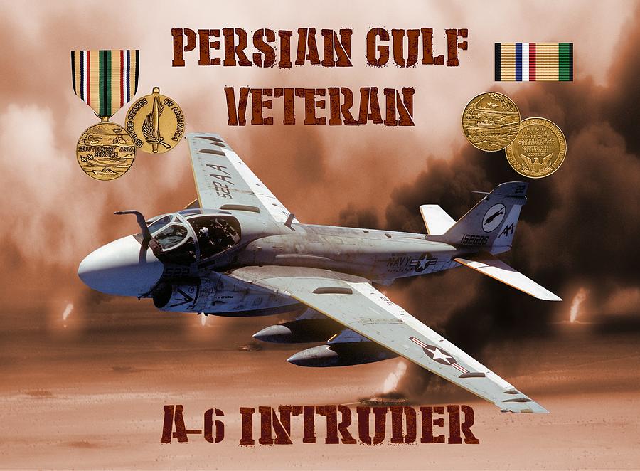 A 6 Digital Art - Gulf War Veteran A-6 Intruder  by Mil Merchant