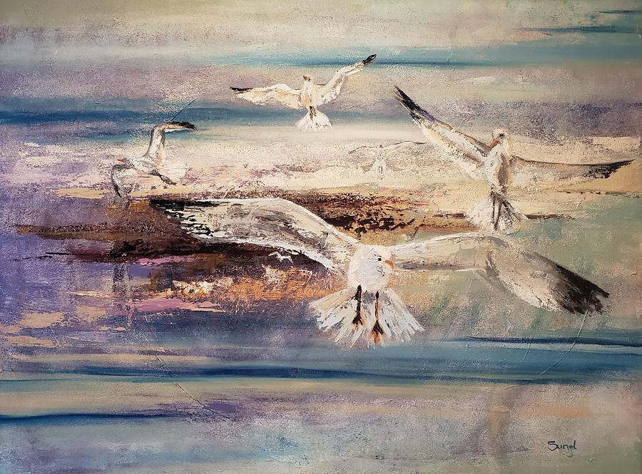 Gulls Painting by Sunel De Lange