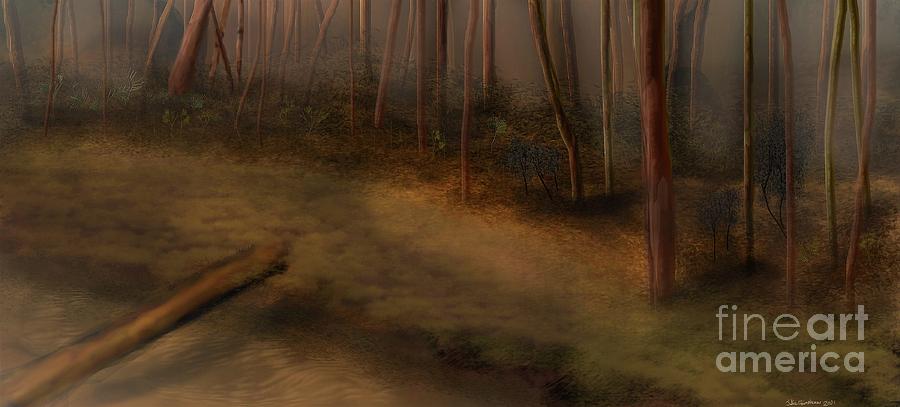 Gum trees  by the Steam  Digital Art by Julie Grimshaw
