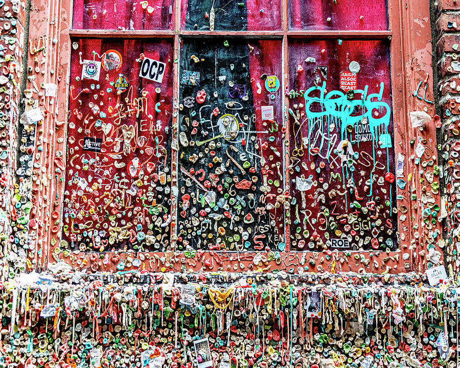 Gum Wall even on the Windows Seattle Washington Photograph by Bob Slitzan