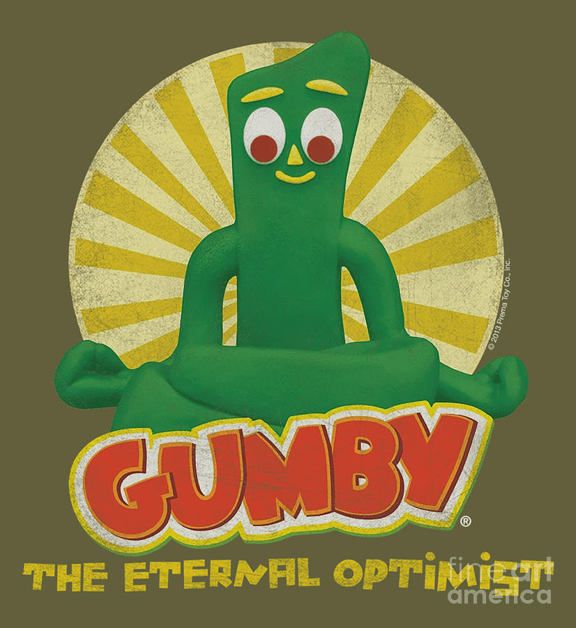 Gumby Optimist Cartoon Digital Art by Roberto Burdekin - Pixels