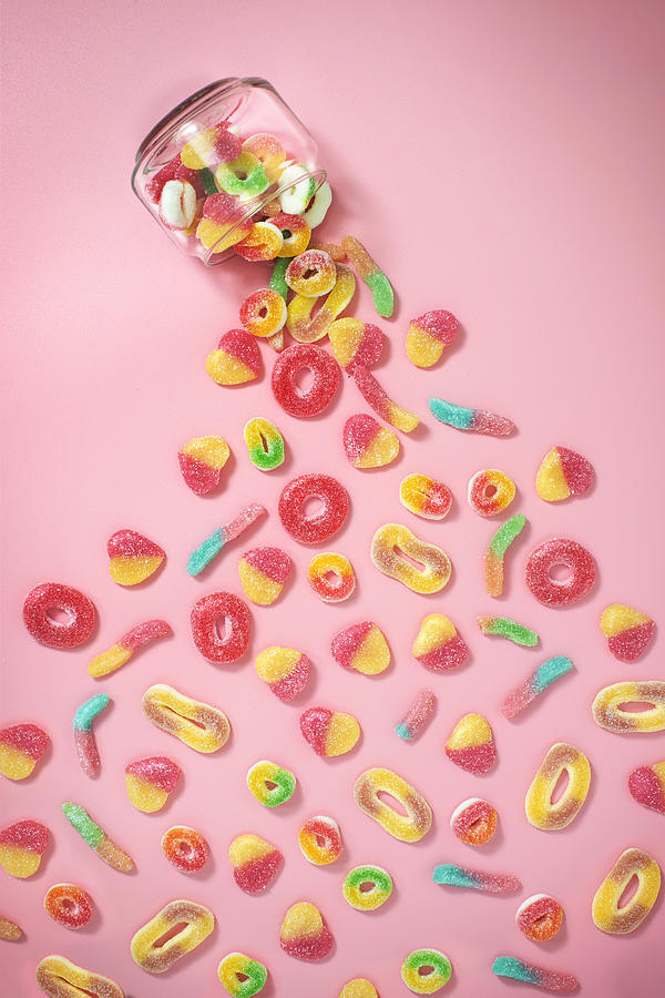 Gummy sugary candy still life. Photograph by Twomeows