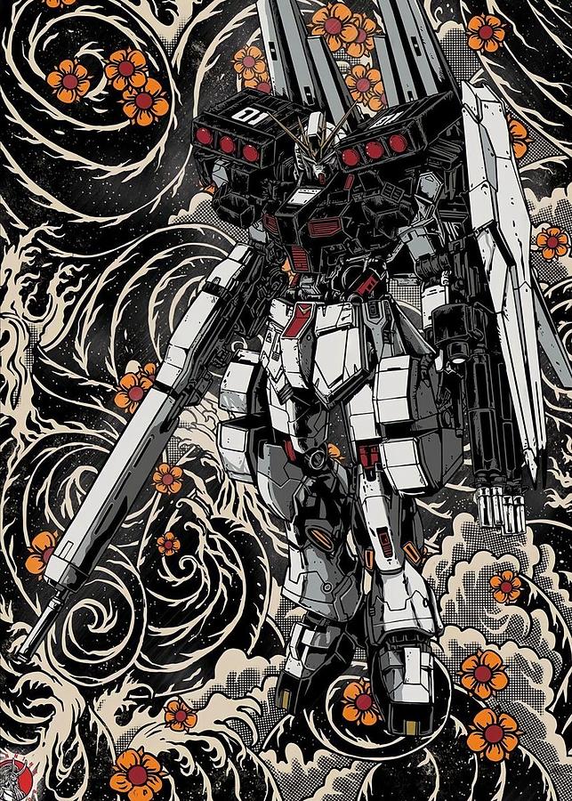 Gundam Double Fin Funnel Digital Art by Fryem Chael