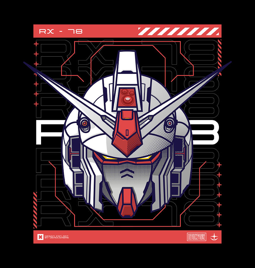 Gundam Rx-78 HEAD Digital Art by Deadcembre Std - Fine Art America