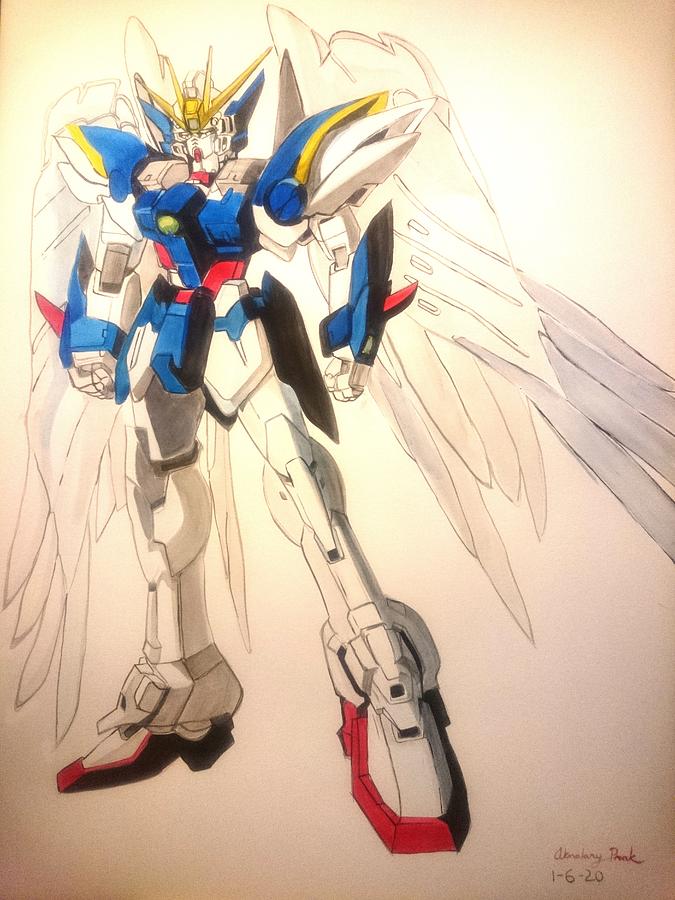 Gundam Wing Zero Prototype Painting by Powell Finley - Fine Art America