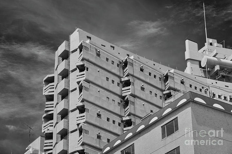 Architecture Photograph - Gunkan Higashi Shinjuku Tokyo Battleship Building 03793 by Organic Synthesis