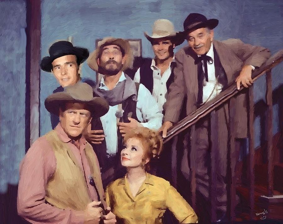 Gunsmoke Cast oil Painting Painting by Peter Nowell