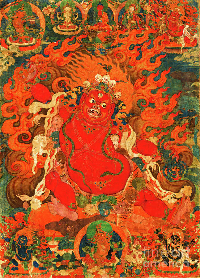 Guru Dragpo Wrathful Protector of the Dharma Tibet 1700s Digital Art by Peter Ogden
