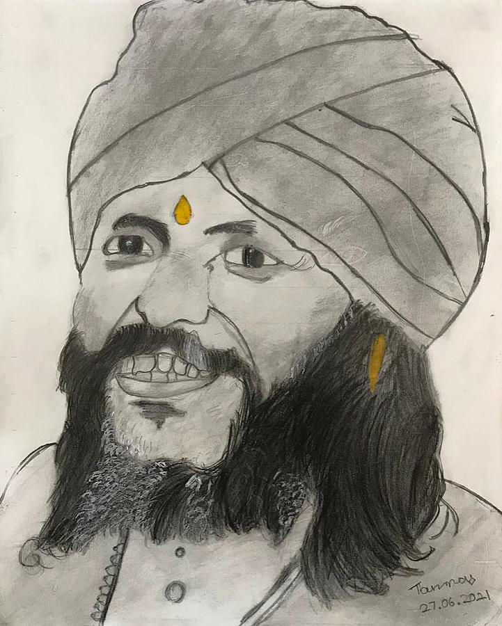 Guruji pencil sketch art Drawing by Tanmay Garg - Fine Art America