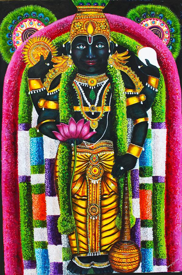 Guruvayurappan Painting by Saranya Haridasan
