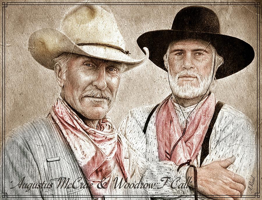 Gus and Woodrow ye ole wild west version 2 Drawing by Andrew Read | Pixels