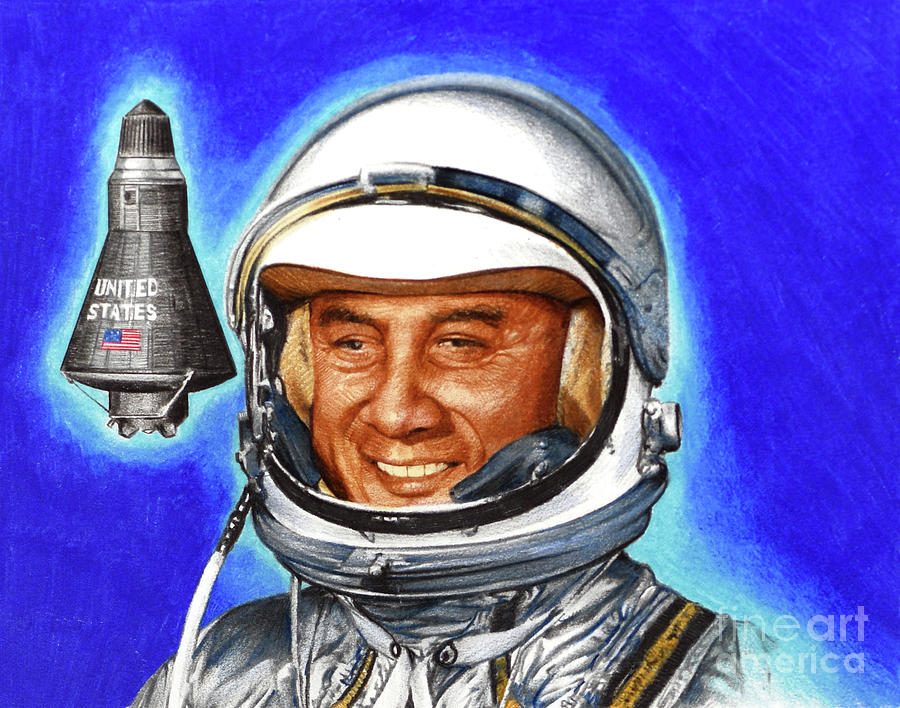 Gus Grissom - Liberty Bell 7 - 21 July 1961 Painting by Paul and Chris Calle