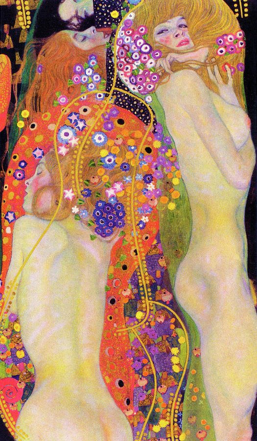 Gustav Klimt, Art Nouveau Women Painting by Tony Rubino