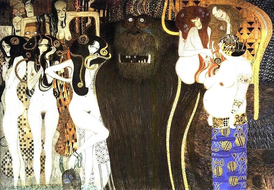 Gustav Klimt - Beethoven Frieze Painting by Les Classics