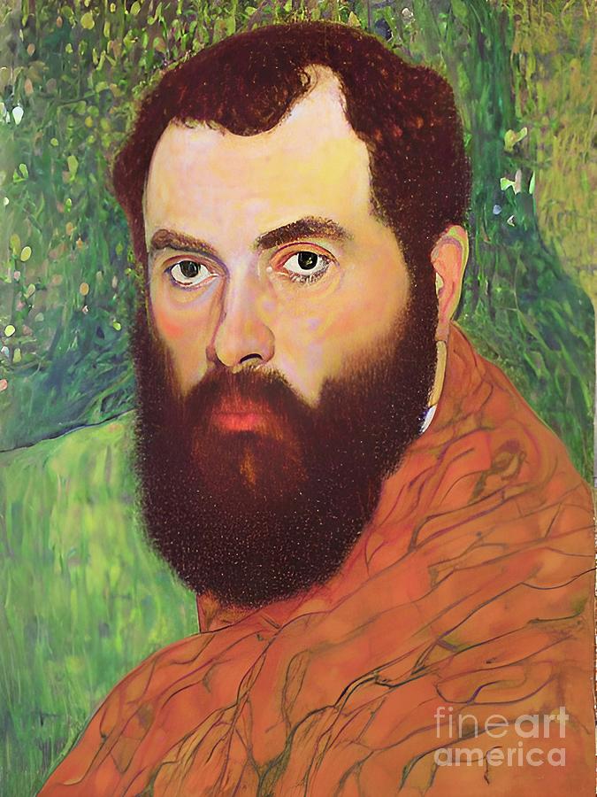 Gustav Klimt expressionist portrait Digital Art by Christina Fairhead