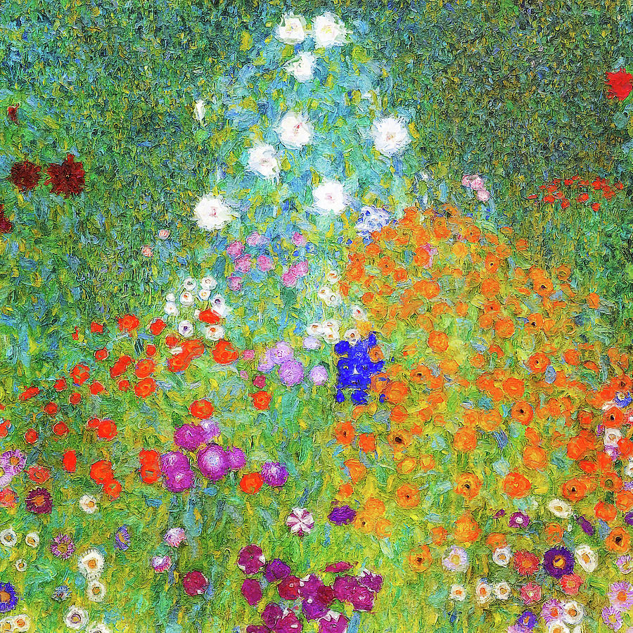 Gustav Klimt - Flower Garden - Gorgeous Painting Remake Art Version ...