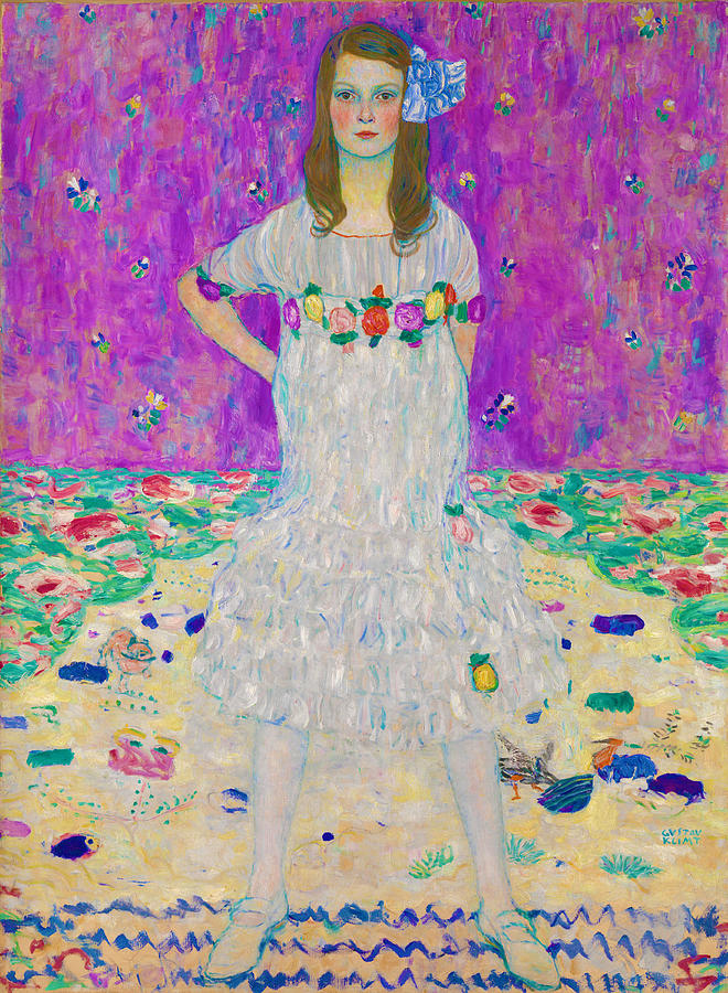 Gustav Klimt Ode Abstract Girl Painting by Tony Rubino