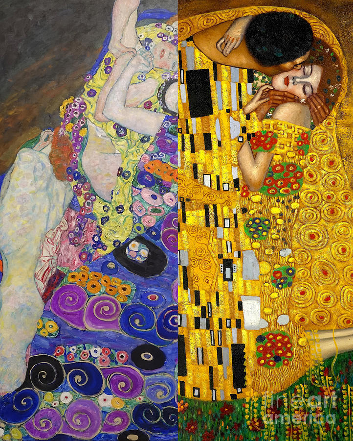 Gustav Klimt Virgins vs The Kiss Digital Art by Carlos V