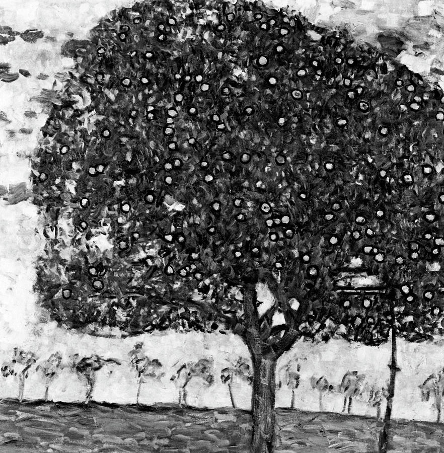 Gustav Klimts Der Apfelbaum 1916 BW Photograph by Bob Pardue