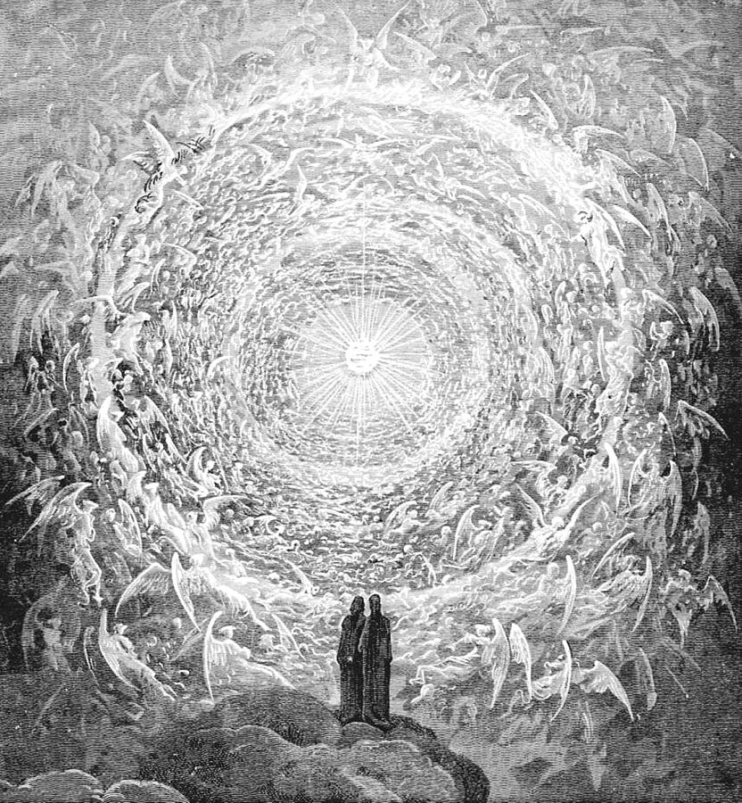 Gustave Dore - The White Rose Vision Of The Empyrea Drawing