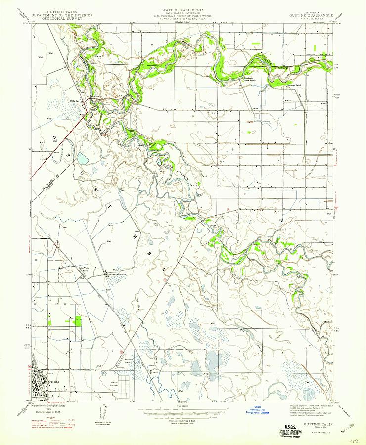 Gustine CA From 1947 Vintage Map High Quality Mixed Media By Vintage   Gustine Ca From 1947 Vintage Map High Quality Vintage Map Meltdown 