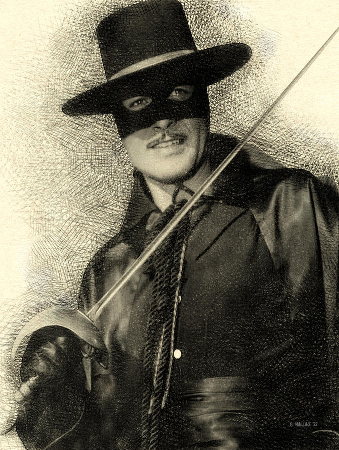 Guy Williams As Zorro Digital Art by Brian Wallace