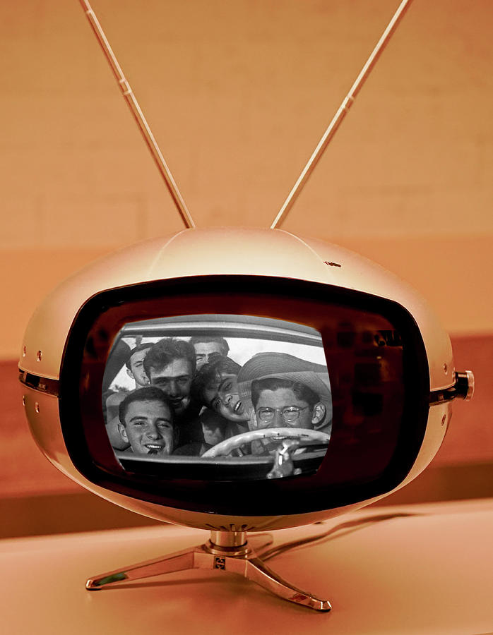 Guys Driving 50s Television Digital Art by Matthew Bamberg