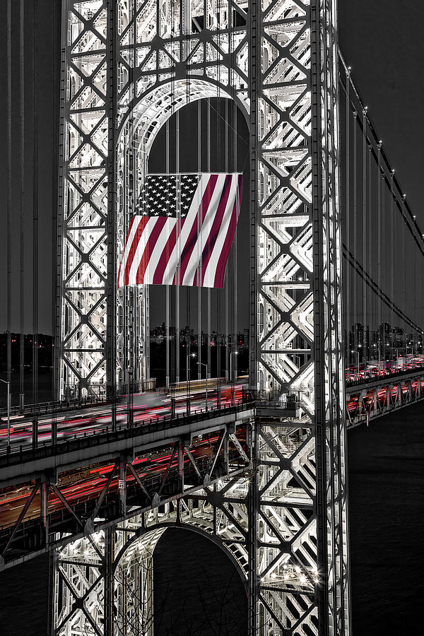 GW George Washington Bridge BW Photograph by Susan Candelario