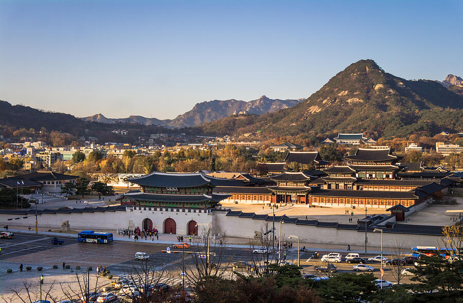 Gwanghwamun Gate and Gyeongbokgung Palace Photograph by Gw. Nam