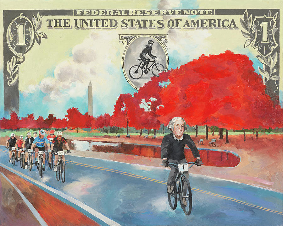 George Washington Painting - G.Washington on a bike by Turbopolis