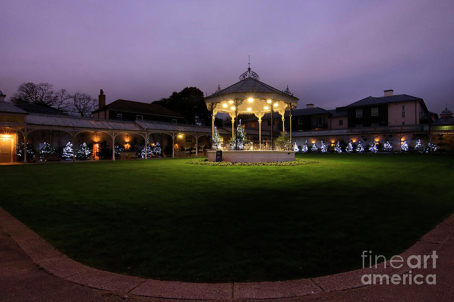 Gyllyngdune Gardens Bandstand at Christmas Photograph by Terri Waters