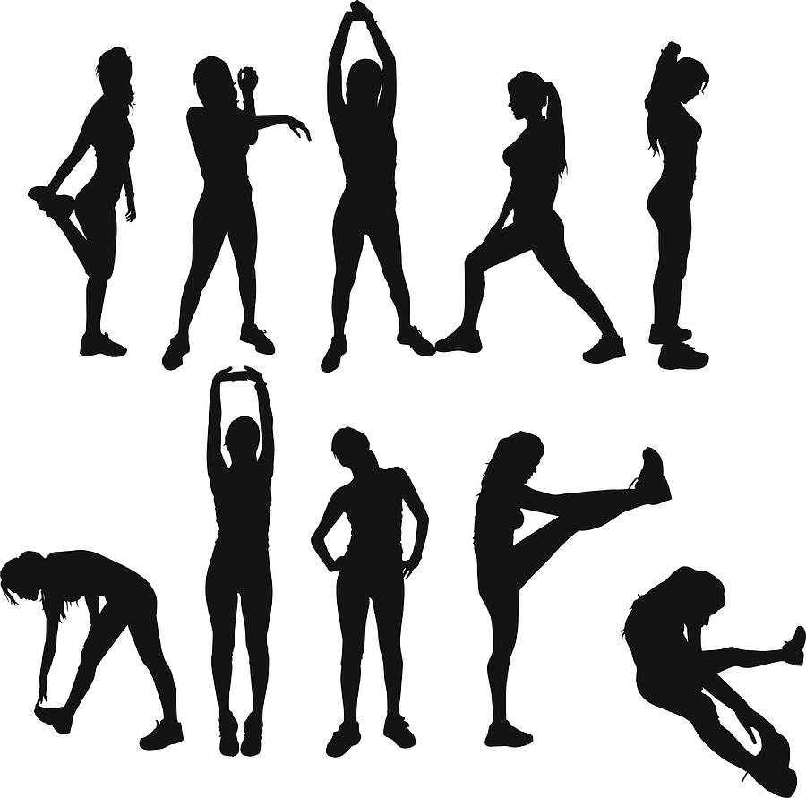 Gym Exercises silhouettes Drawing by Rodrigofoca