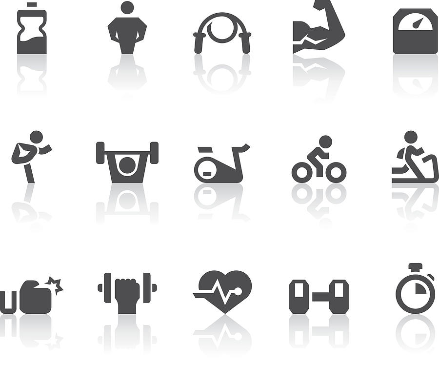 Gym Icons | Simple Black Series Drawing by ChengChiLin