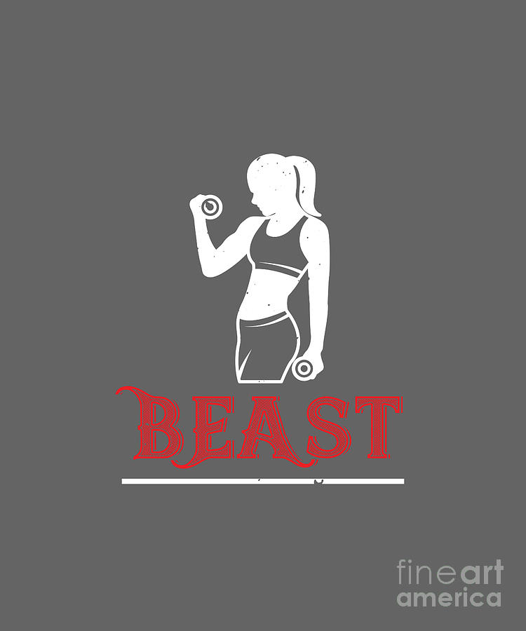 Gym Digital Art - Gym Lover Gift Beast Women Girl Workout by Jeff Creation