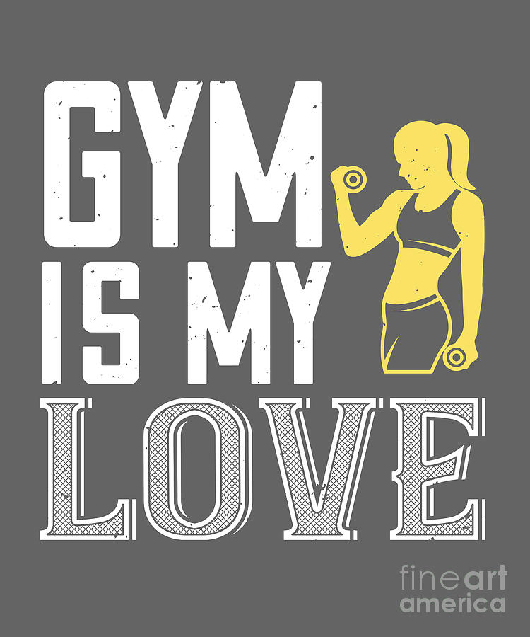Gym Digital Art - Gym Lover Gift Gym Is My Love Workout by Jeff Creation