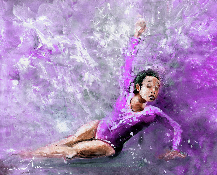 Gymnast Katelyn Ohashi 02  Painting by Miki De Goodaboom