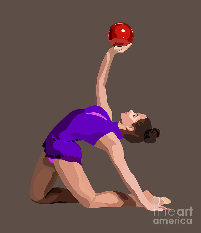 Gymnast with ball drawing Digital Art by Blondia Bert Fine Art America