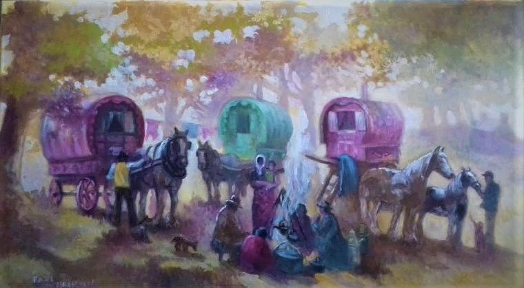 Gypsy Carts Painting by Paul Weerasekera