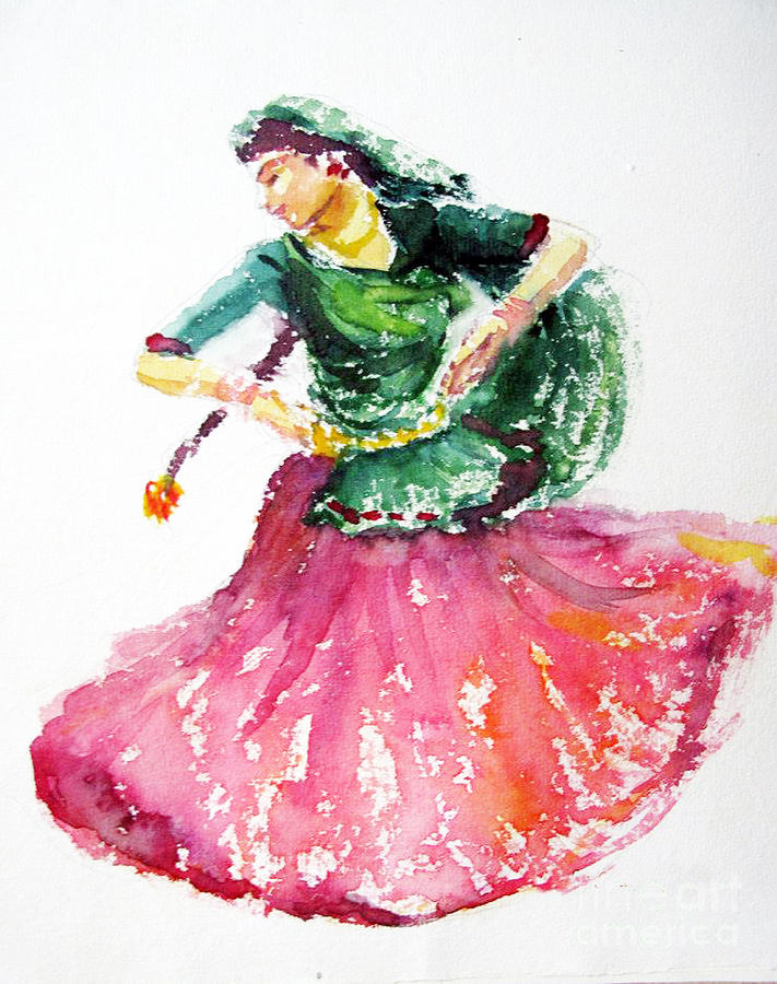 Gypsy dancer Painting by Asha Sudhaker Shenoy
