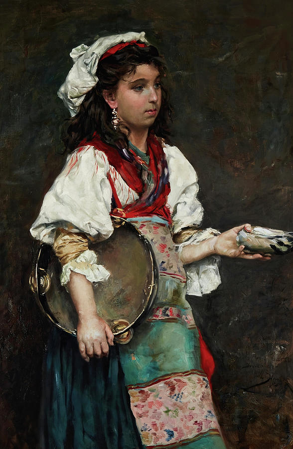 Gypsy Girl Painting by Julius LeBlanc Stewart