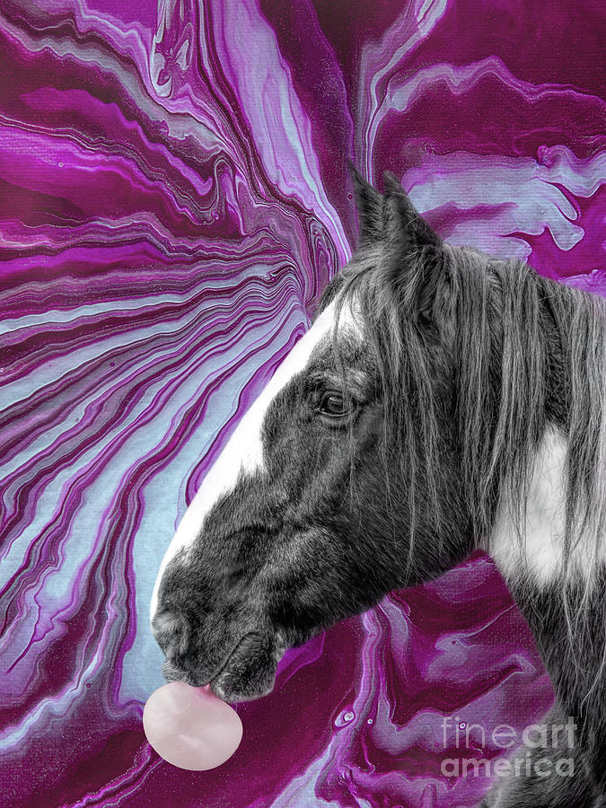 Bubble Gum Mixed Media - Gypsy Horse with Bubble Gum by Elisabeth Lucas Bubble Gum Mixed Media - Gypsy Horse with Bubble Gum by Elisabeth Lucas
