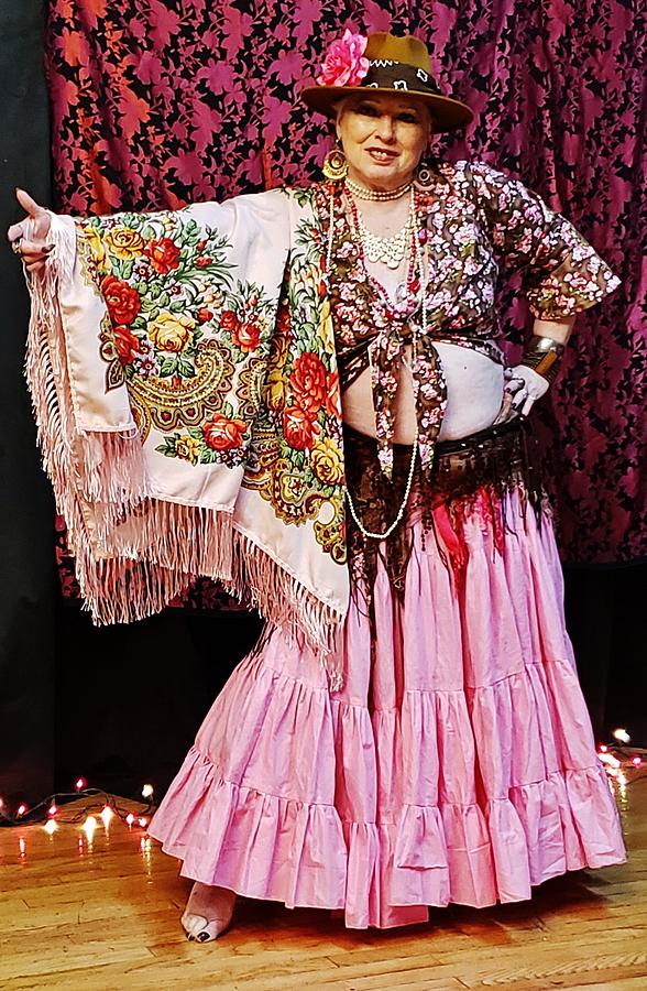 Gypsy in Pink with Shawl Photograph by VLee Watson